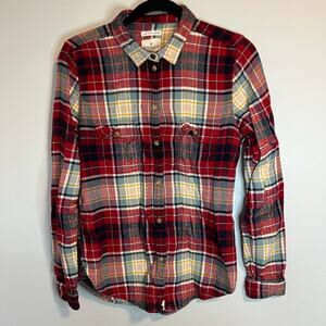American Eagle Amm-mazingly Soft Slim Fit Flannel Button Down Wmns Shirt Size M